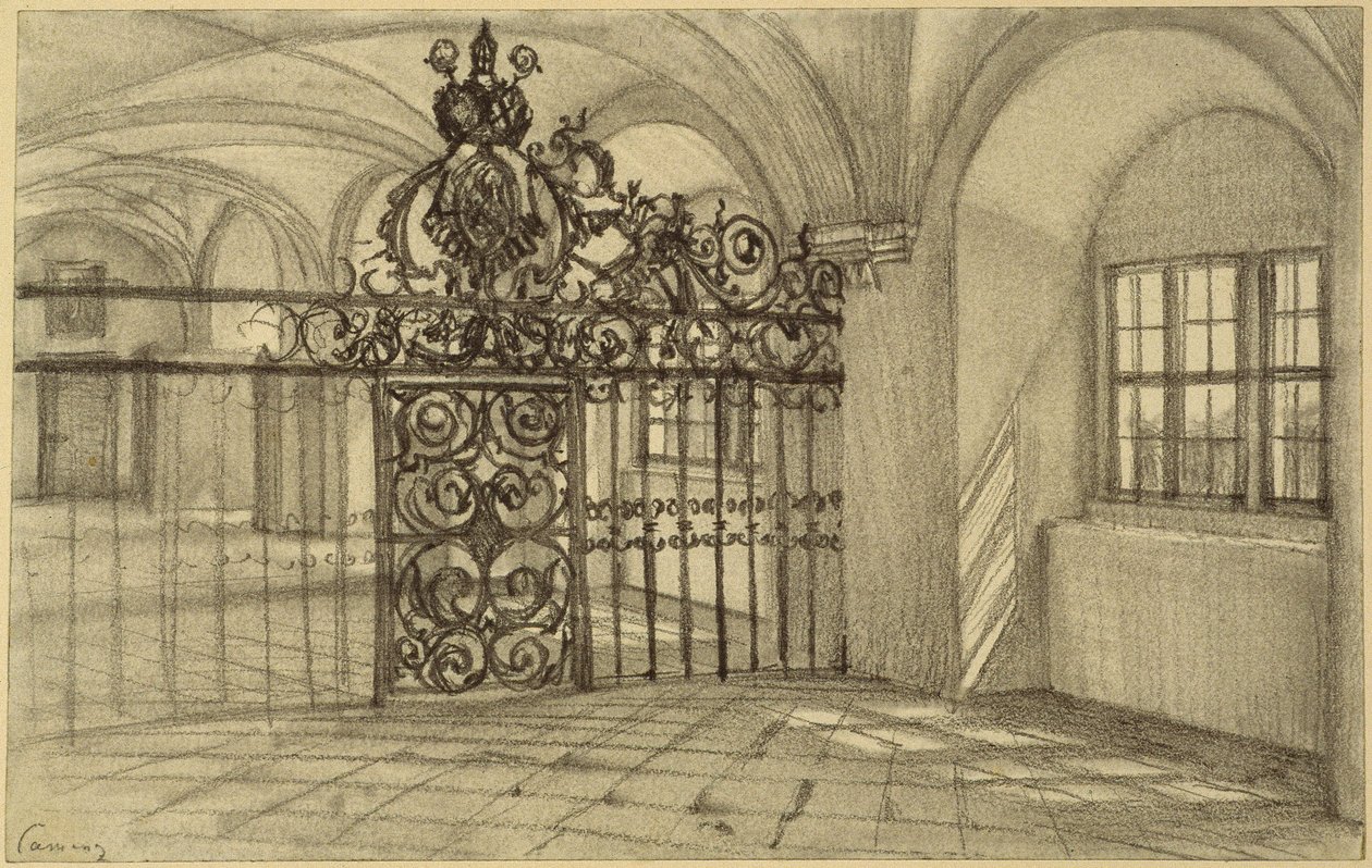 Den hvælvede sal i klosteret i Kamenz af Adolph Menzel