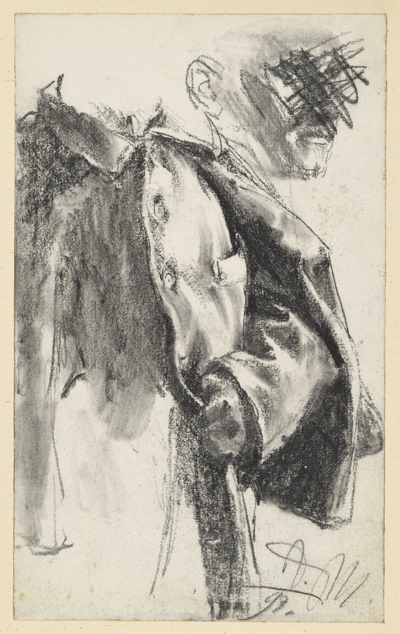 Havelock- og ansigtsstudie (sidstnævnte forkastet) af Adolph Menzel