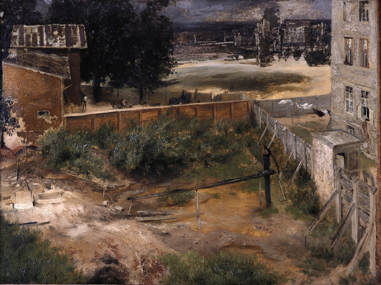 Baghus og gård af Adolph Menzel