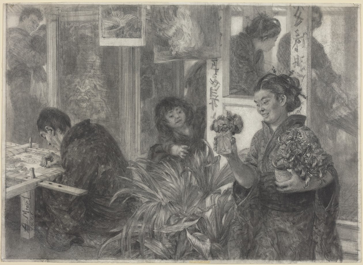 Japansk kunstner i arbejde af Adolph Menzel
