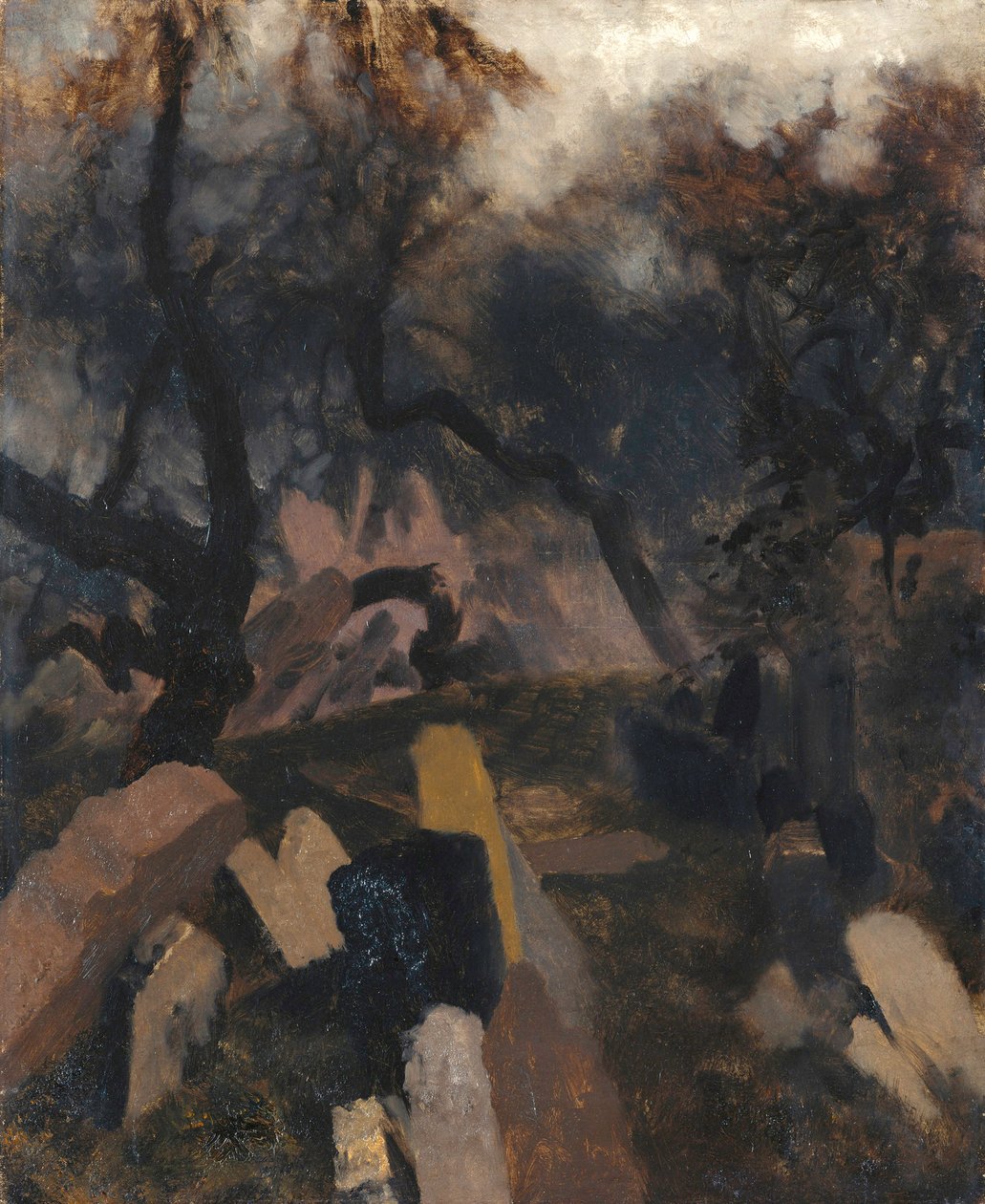 Jødisk kirkegård i Prag af Adolph Menzel