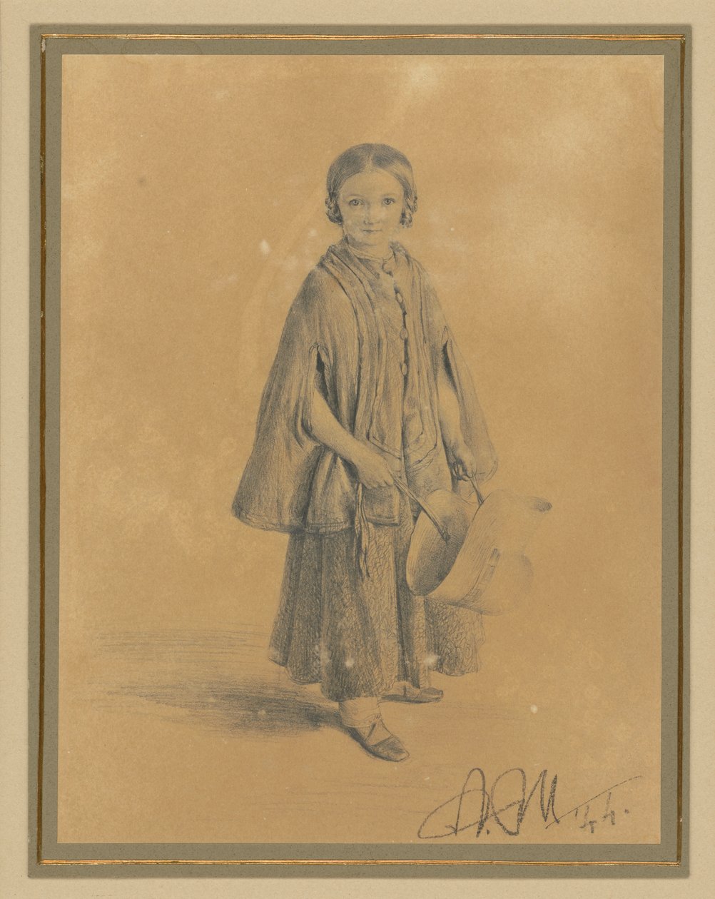 Børneportræt af Constanze Beling, født Martini. Datter af kredsdommer Carl Martini og hans hustru Pauline Martini af Adolph Menzel
