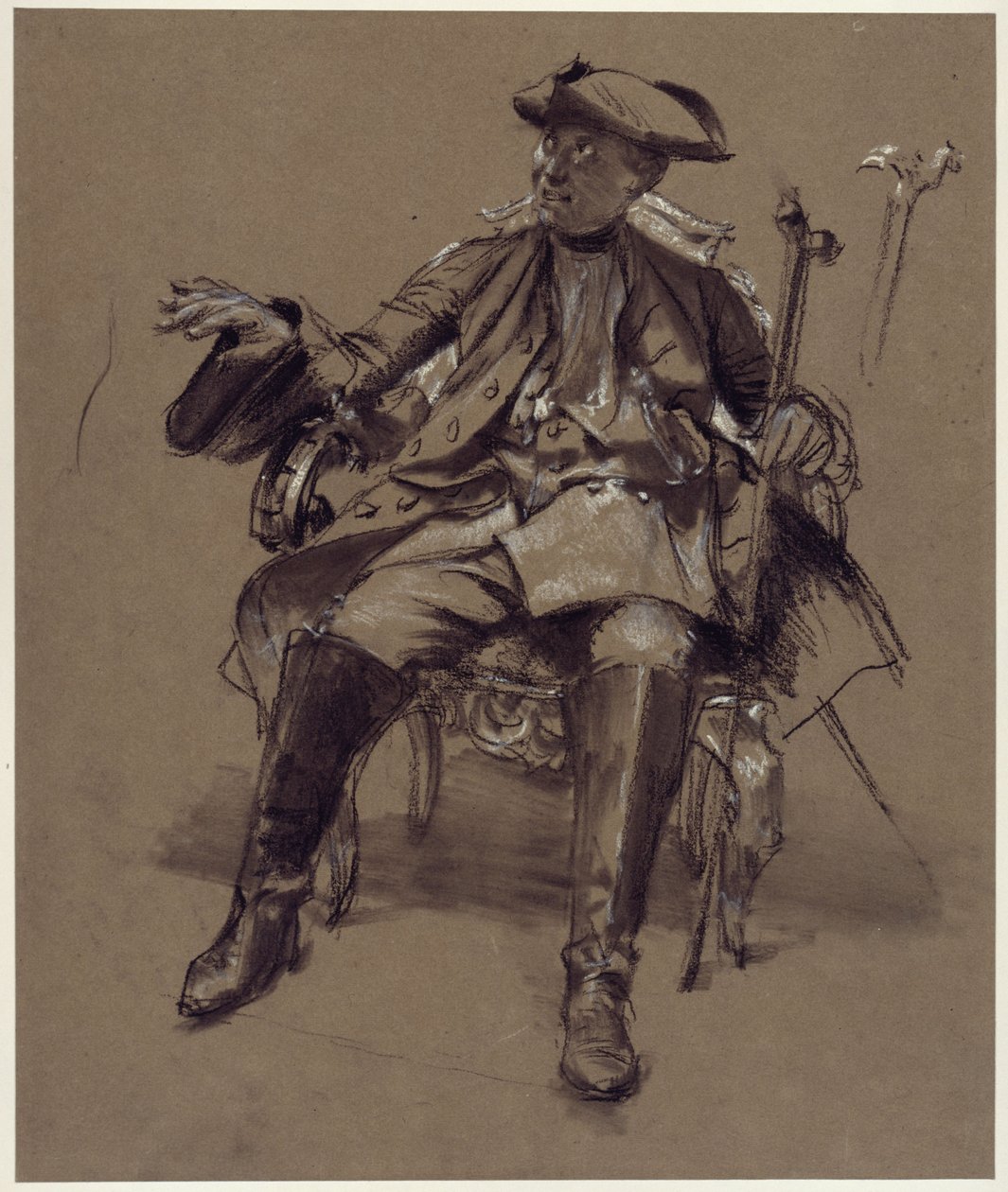 Modelstudie af Frederik I. i lænestolen af Adolph Menzel