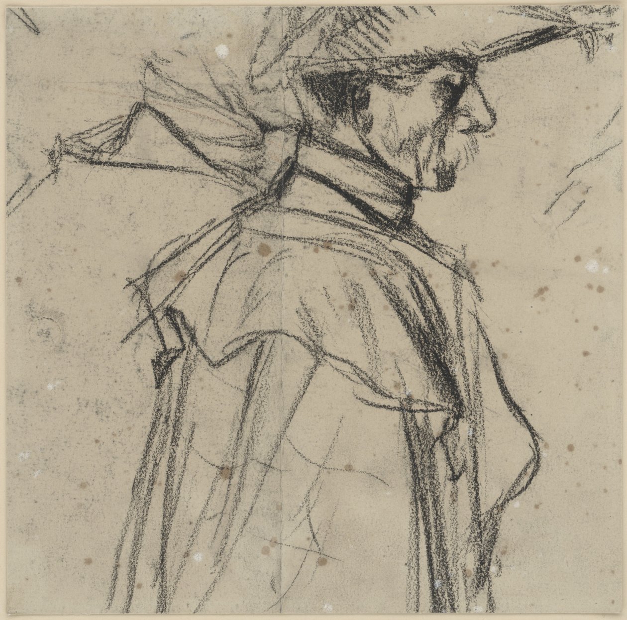 Officer med hat og frakke af Adolph Menzel