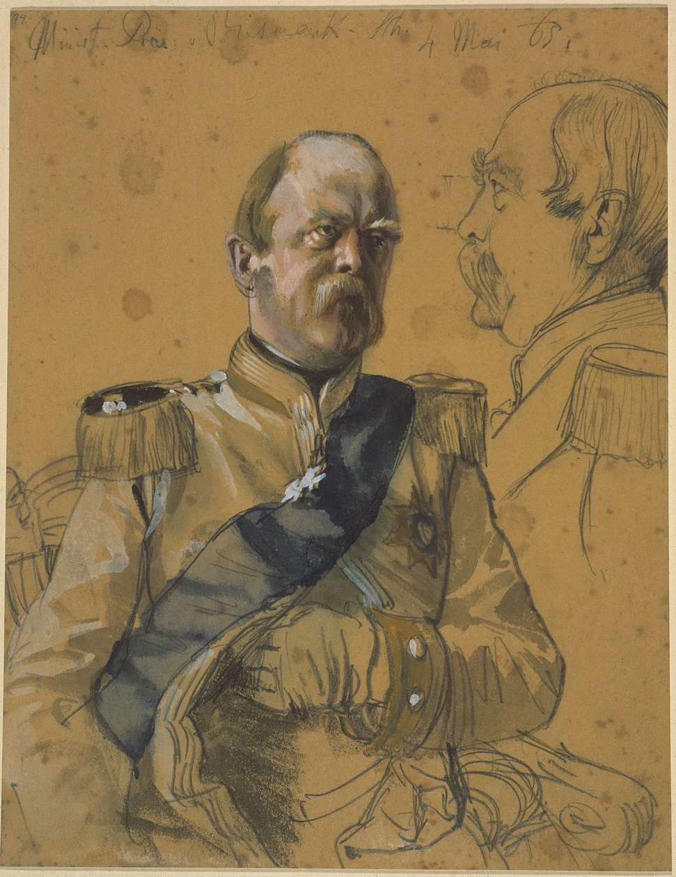 Otto Graf von Bismarck-Schönhausen. Studie til maleriet »Kroningen af Wilhelm I i Königsberg« af Adolph Menzel