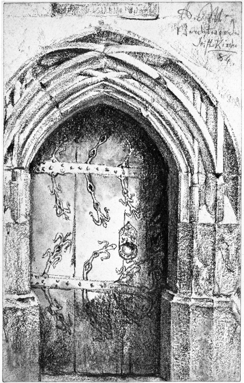 Portal i klosterkirken i Berchtesgaden af Adolph Menzel