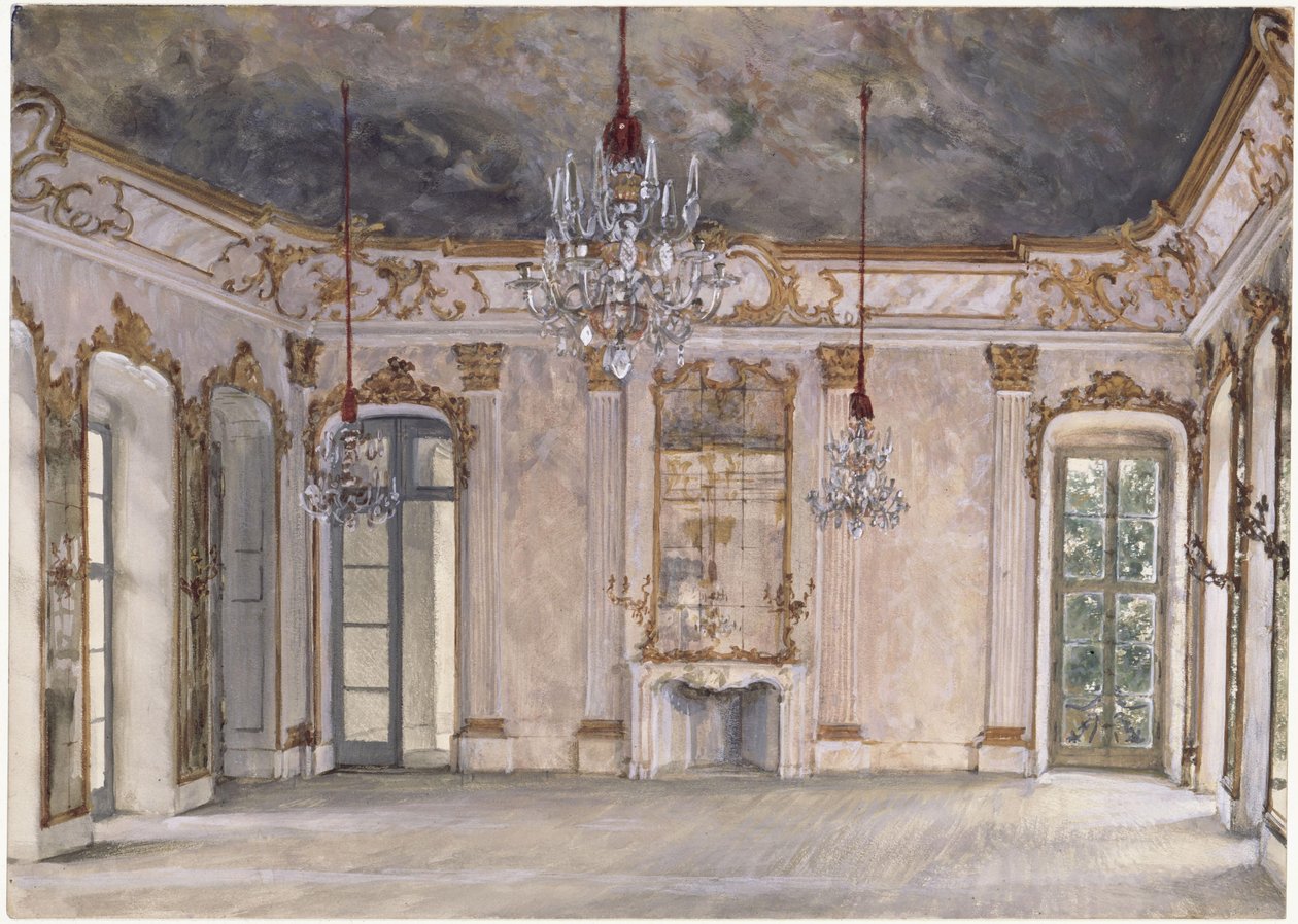 Sal i Rheinsberg Slot af Adolph Menzel