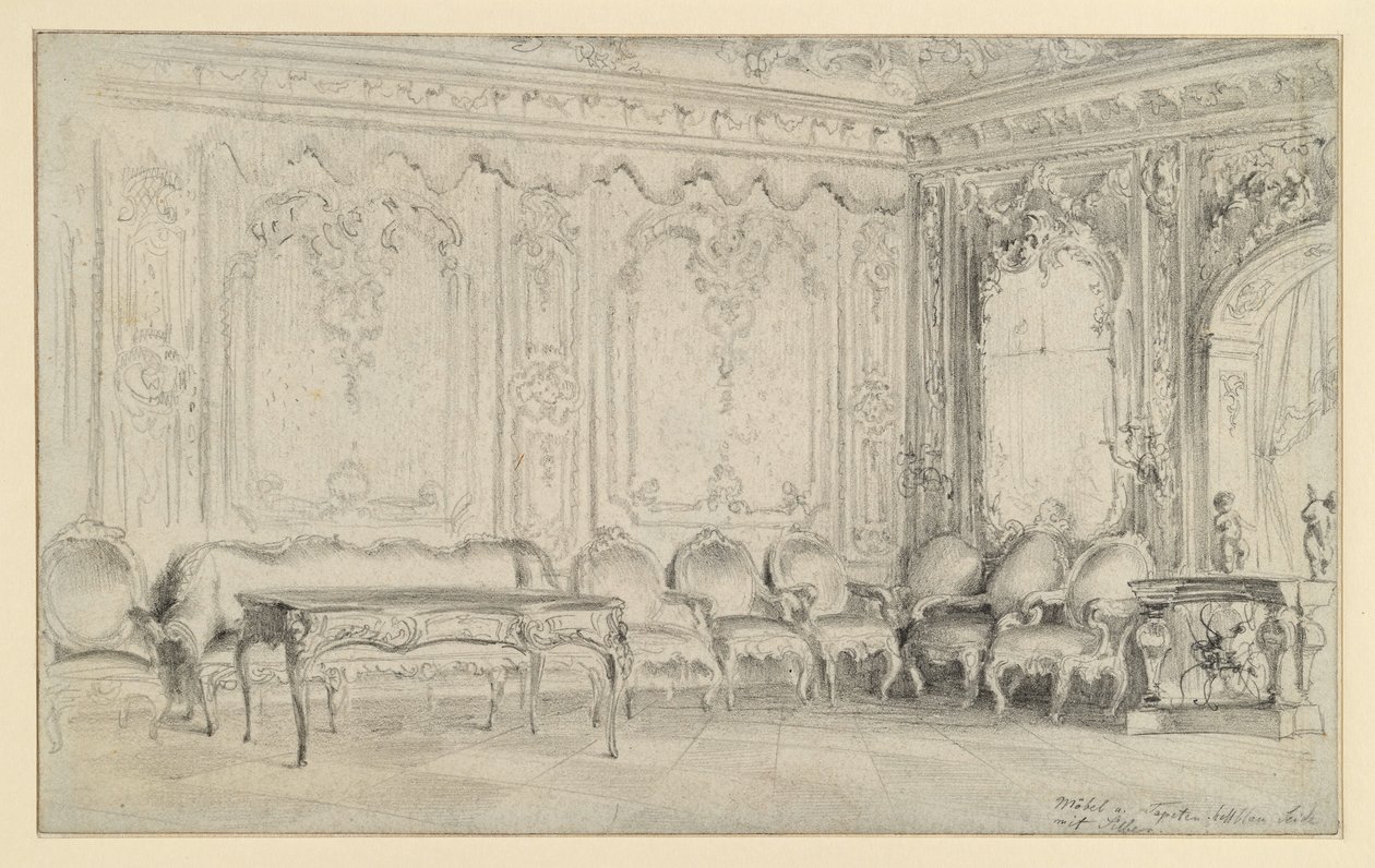 Soveværelse og arbejdsværelse i byslottet i Potsdam af Adolph Menzel
