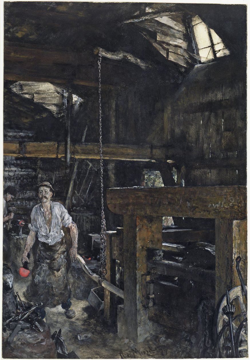 Smedje i Gastein af Adolph Menzel
