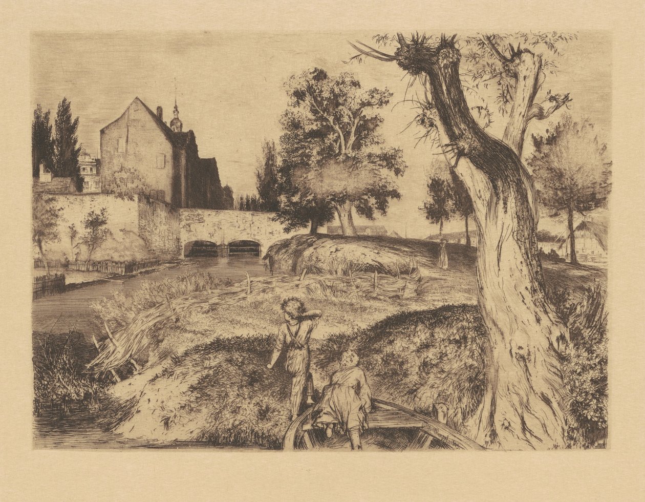 Sheep Ditch (Fåregraven) af Adolph Menzel