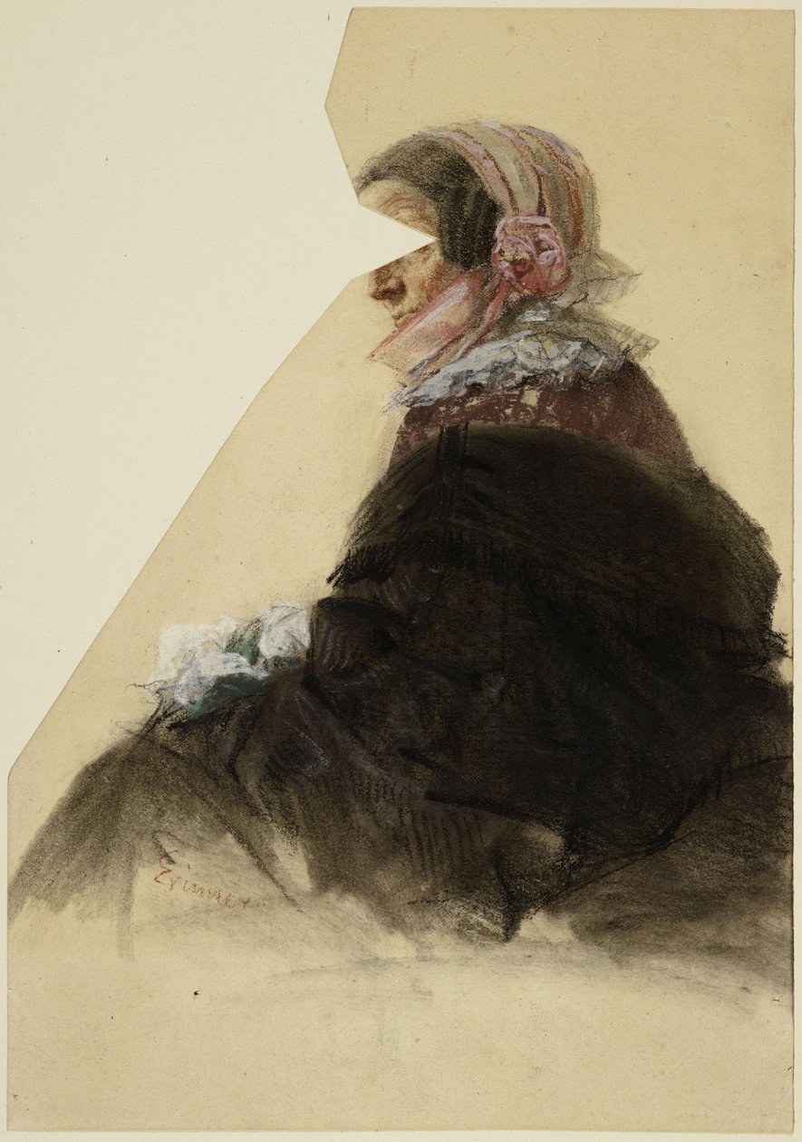 Siddende kvinde af Adolph Menzel