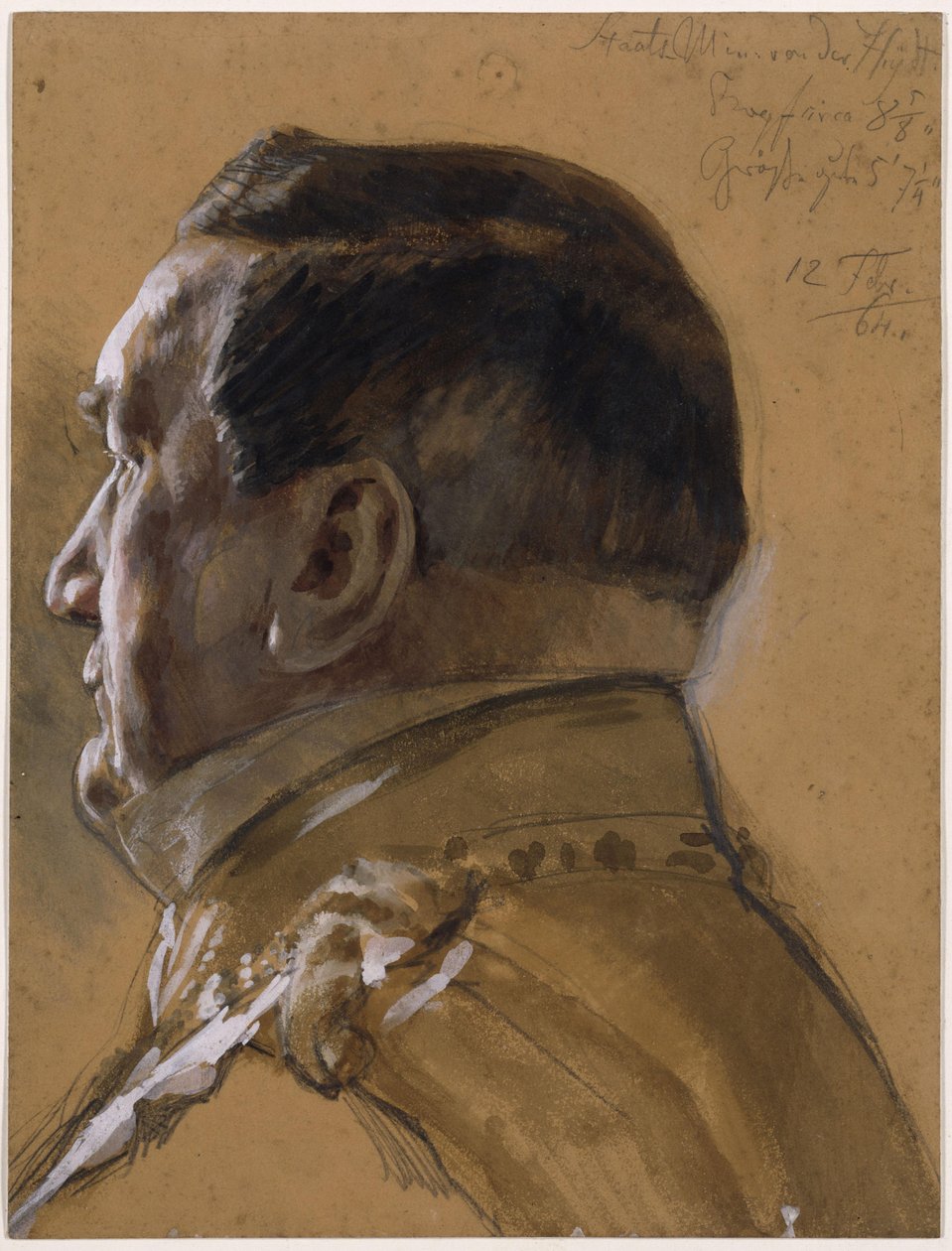 Statsminister von der Heydt. Studie til maleriet «Kroningen af Wilhelm 1. i Königsberg» af Adolph Menzel