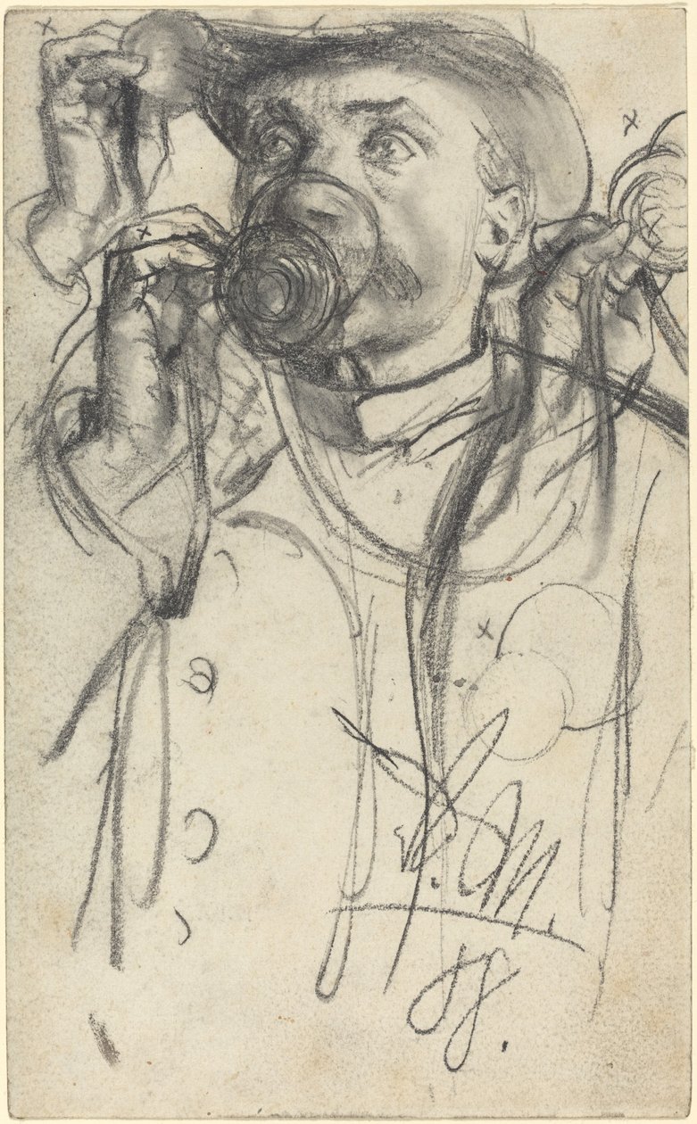 Studier af en mand, der drikker af Adolph Menzel