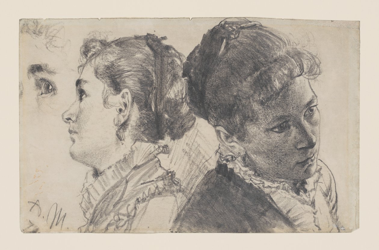 Studier af en ung kvinde af Adolph Menzel