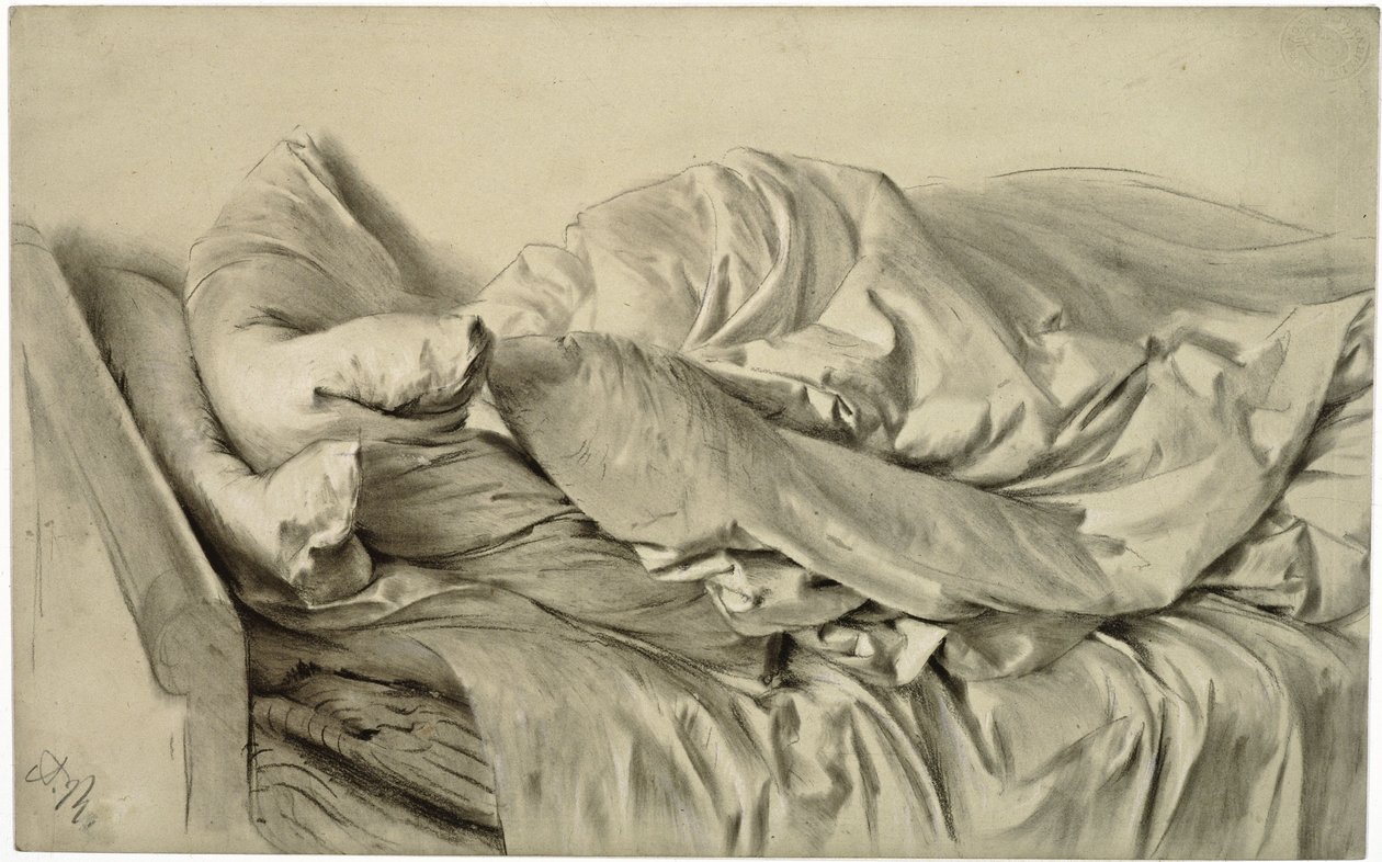 En uredt seng af Adolph Menzel