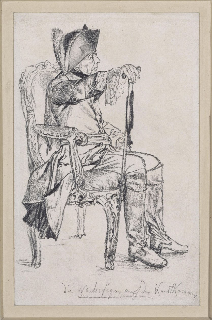 Voksfigur af Frederik II (figuren er suppleret af Schadow) til det Kongelige Kunstkammer af Adolph Menzel