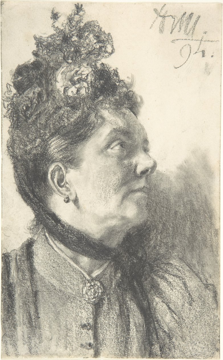 Kvinde med en hat af knust fløjl af Adolph Menzel