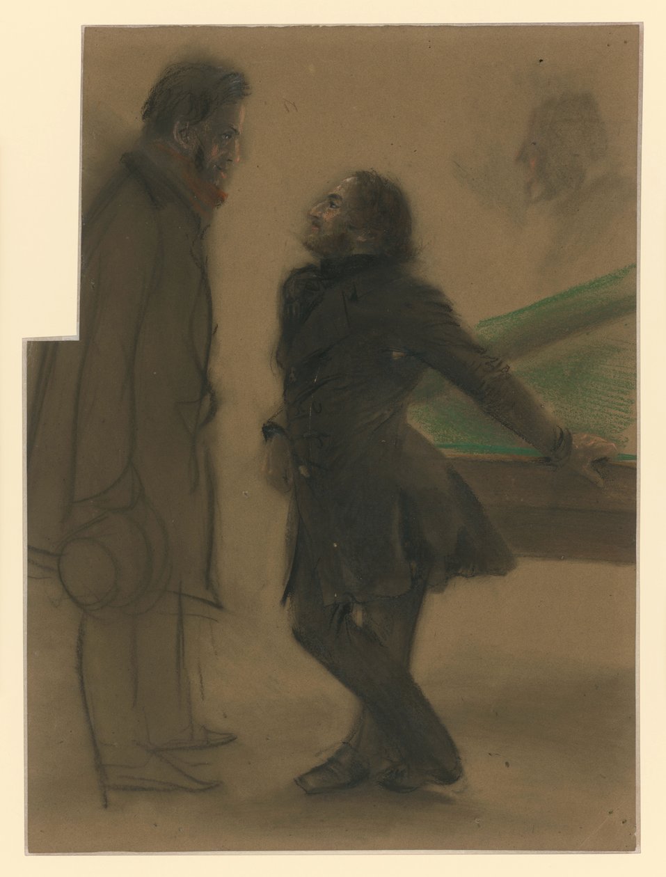 To herrer ved billardbordet af Adolph Menzel