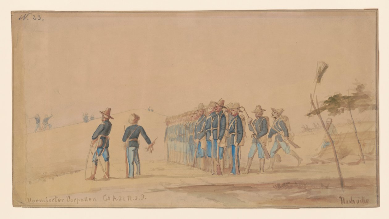 Alerted Outpost, Company A, Nashville, Tennessee Abstrakt/medium af Adolph Metzner