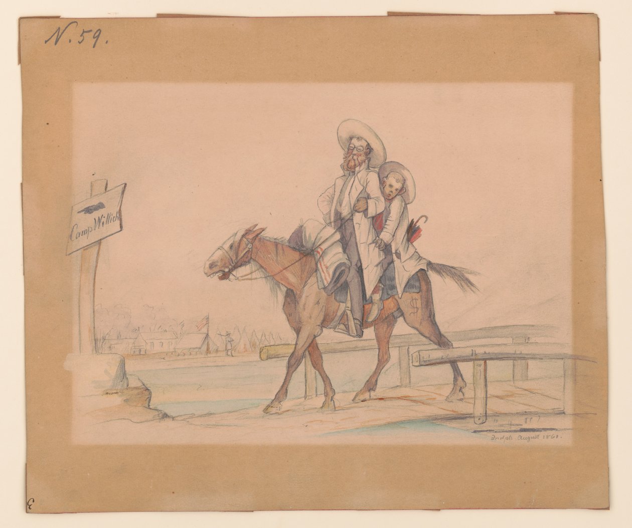 Henry Von Trebra & Louis V. Trebra ankommer til Camp Morton, Indpls fra deres gård i Madison, Ill. af Adolph Metzner