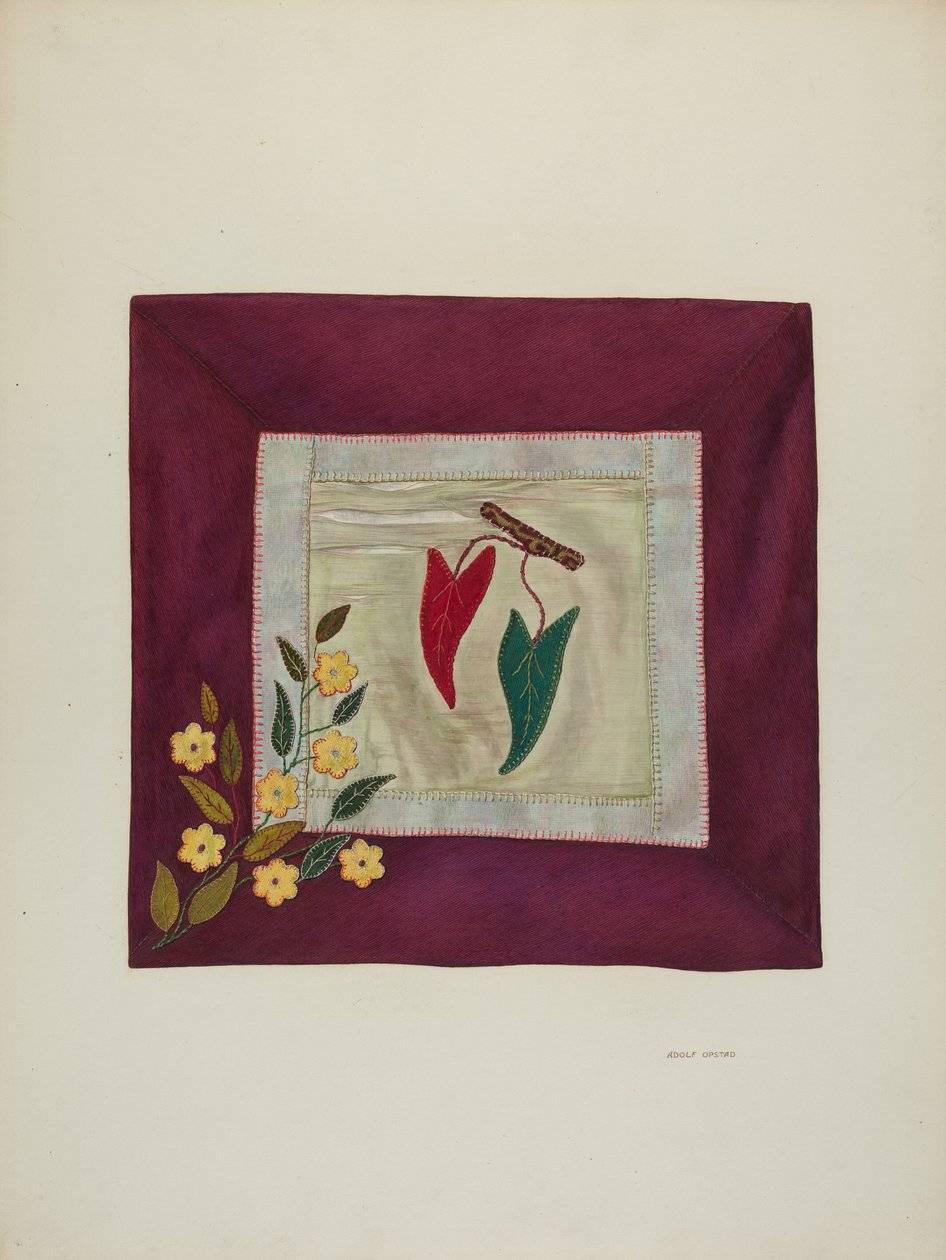 Applique Coverlet Detail, 1941. af Adolph Opstad