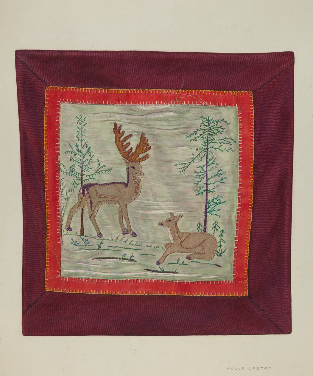 Applikation Coverlet Detail, ca. 1941. af Adolph Opstad