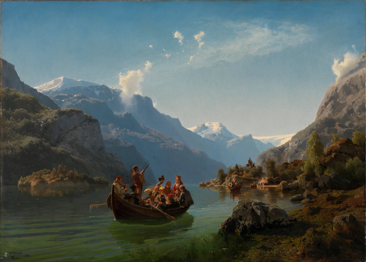 Brudeoptog på Hardanger af Adolph Tidemand