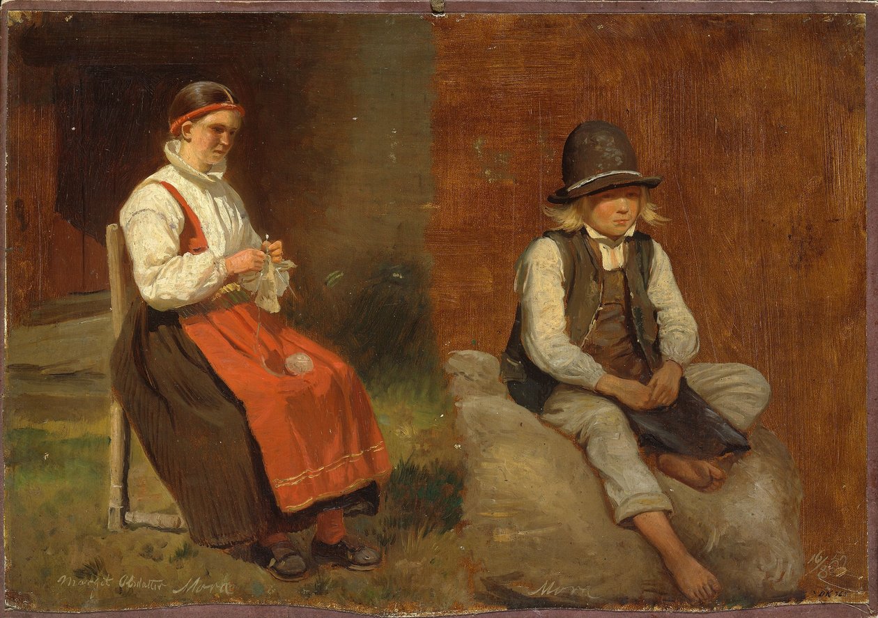 Figurstudier fra Mora i Sverige af Adolph Tidemand