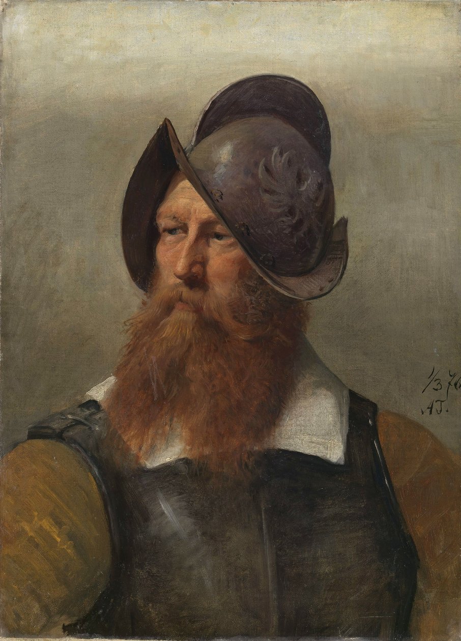 Figurstudie til Christian IV’s grundlæggelse af Christiania af Adolph Tidemand