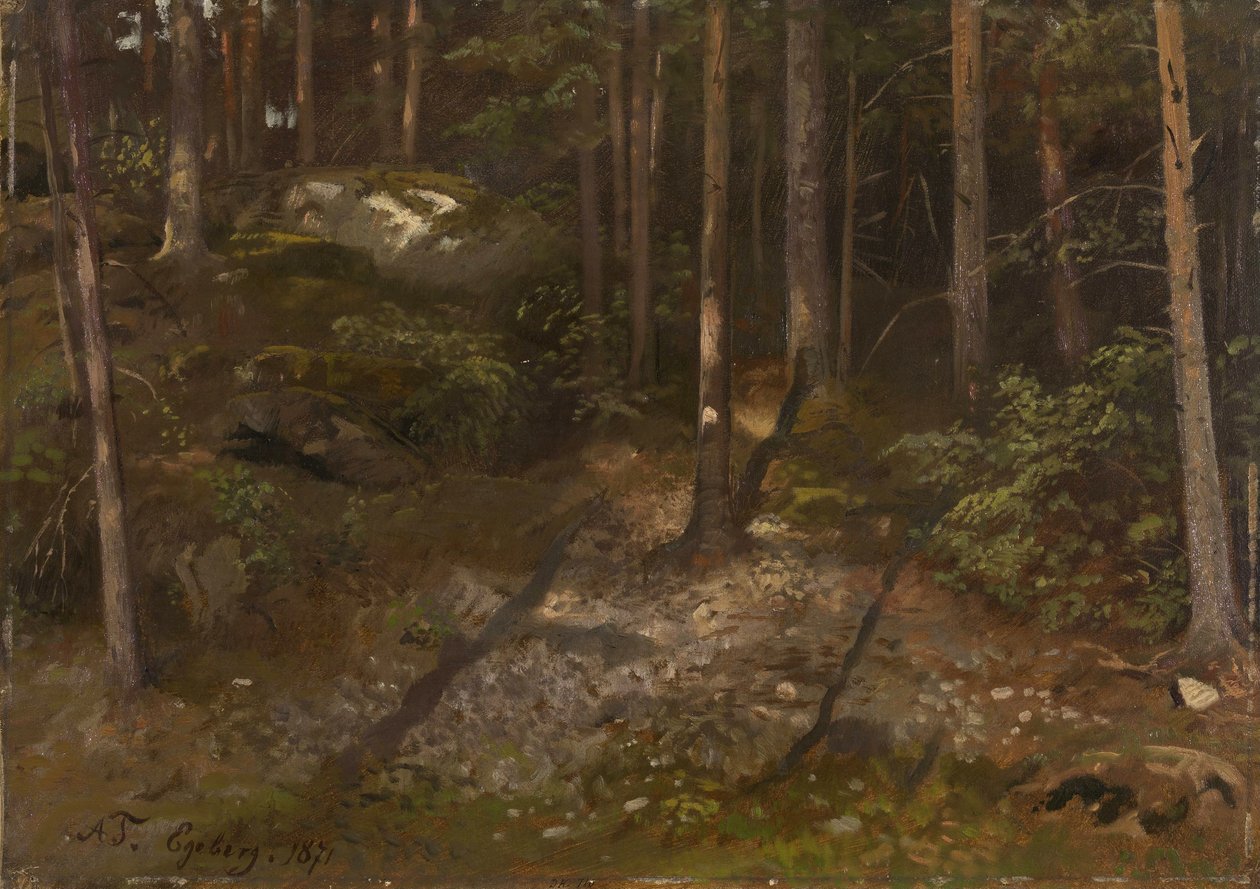 Skovstudie af Adolph Tidemand