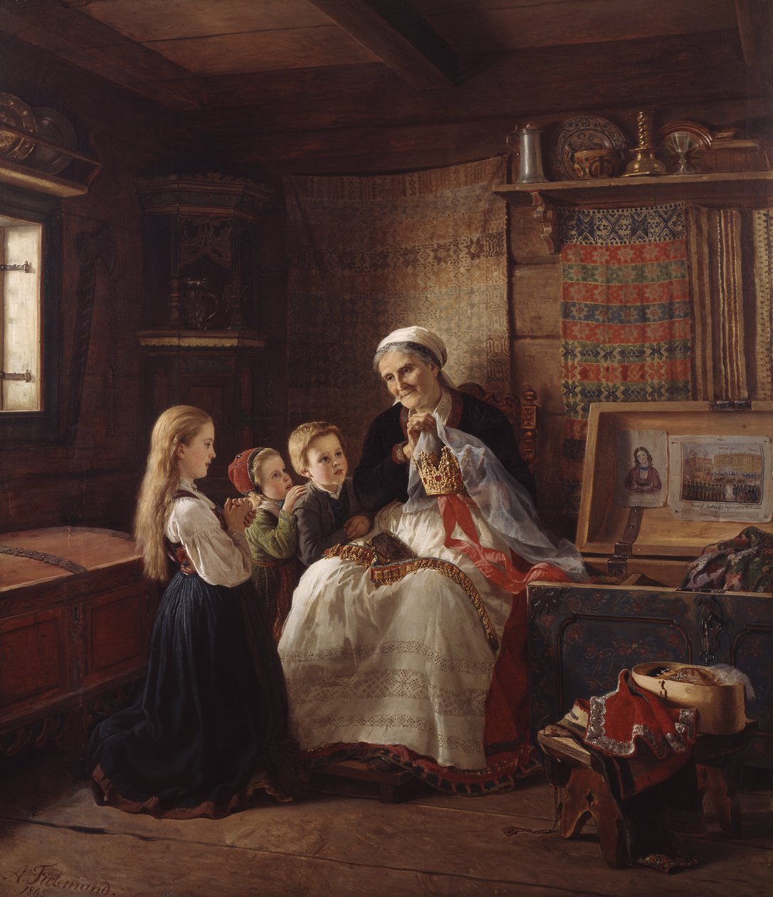Bedstemødres bryllupskrone af Adolph Tidemand