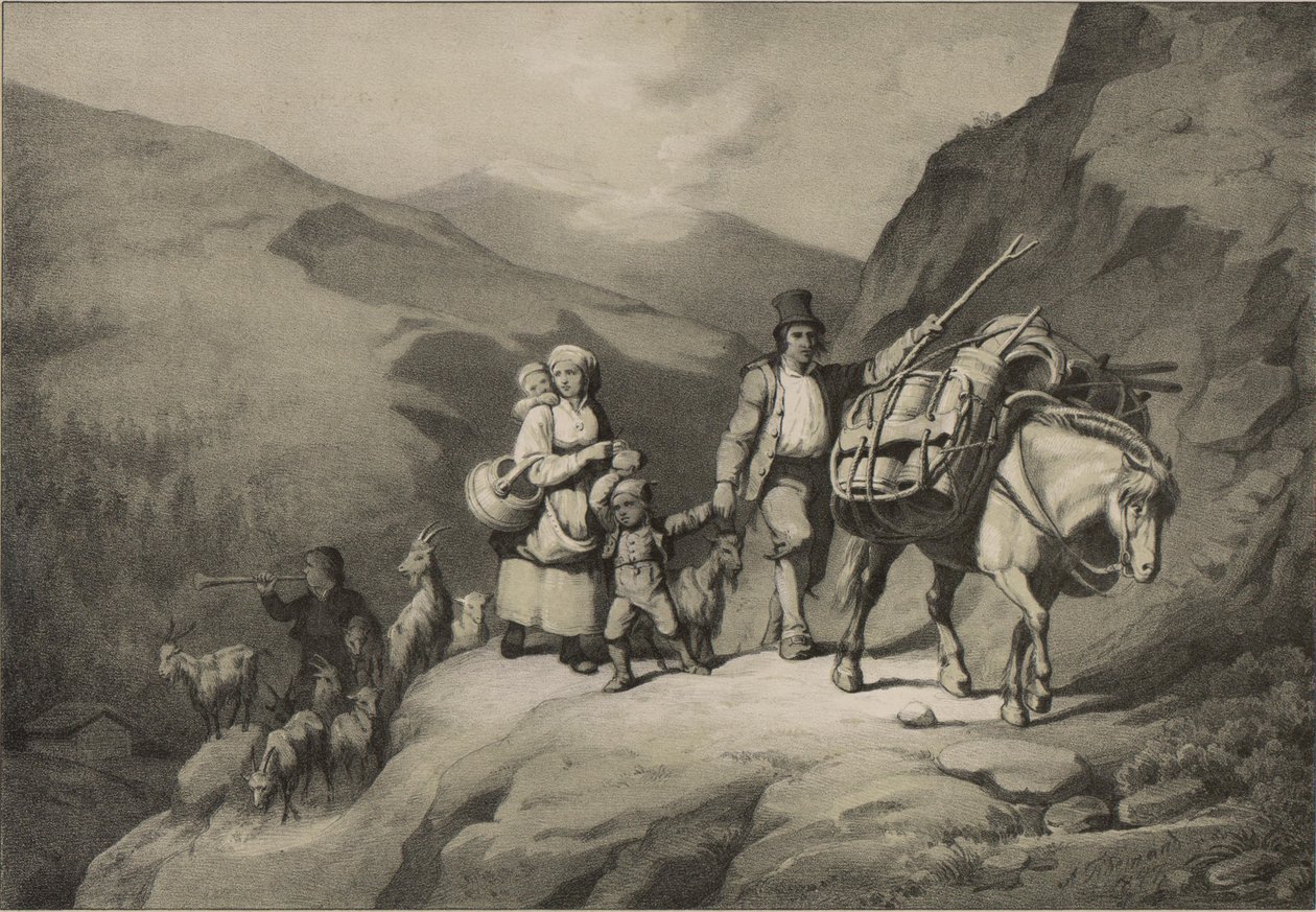 Illustration hentet fra bogen Norge produceret i tegninger af Asbjørnsen, P.Chr. og udgivet af Chr. Tønsberg (nr. 1848) af Adolph Tidemand