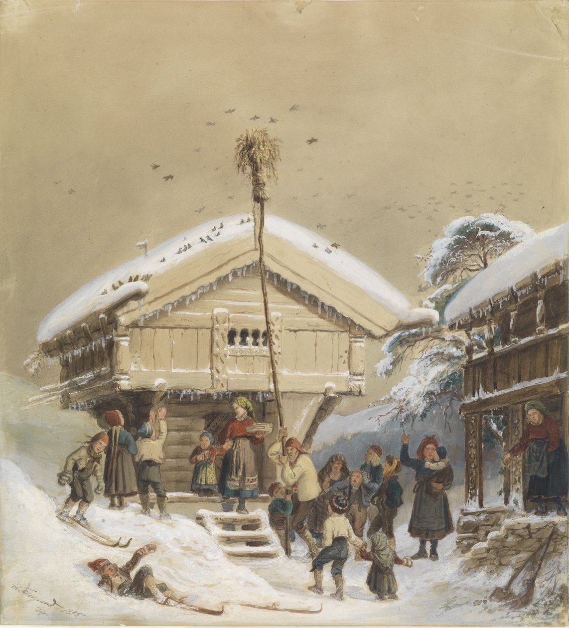 Norsk juleskik af Adolph Tidemand