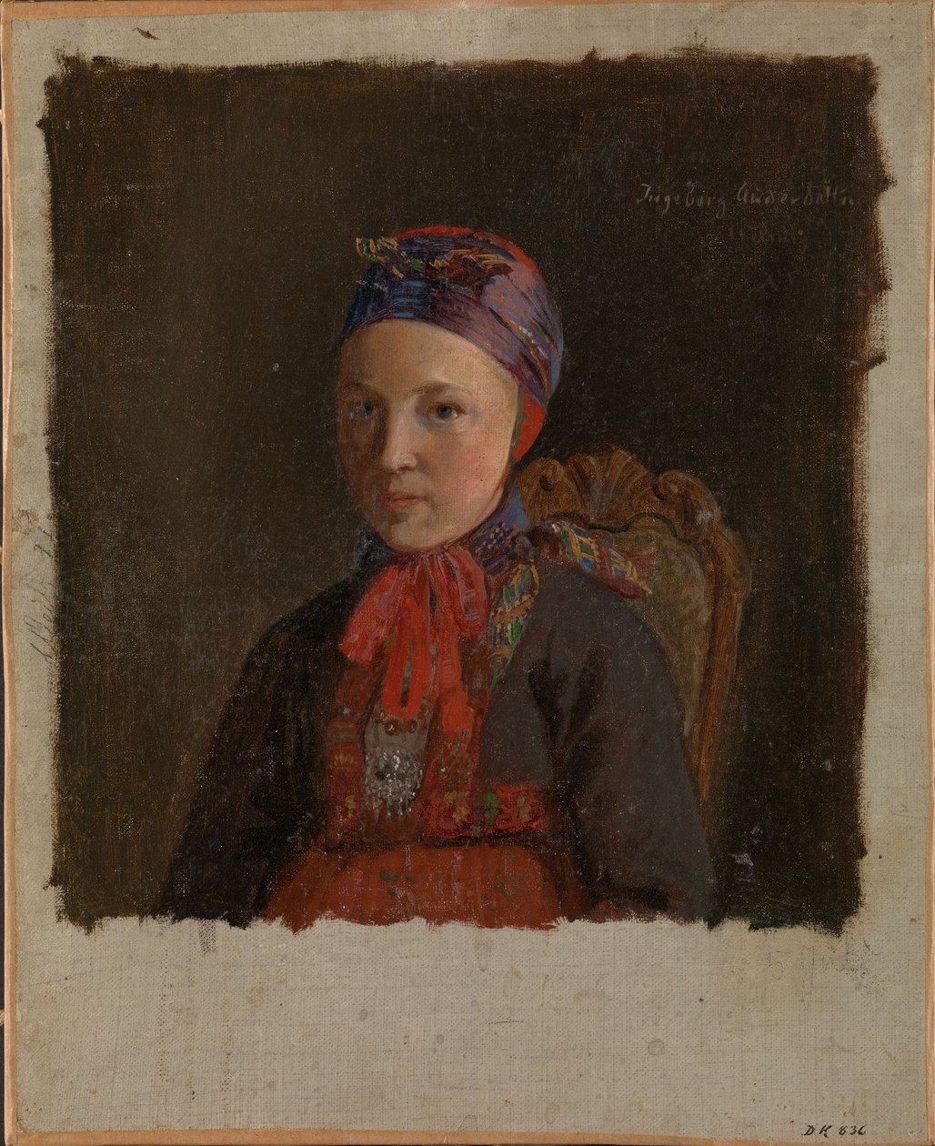 Portræt af Ingeborg Anderdatter Gulsvig af Adolph Tidemand