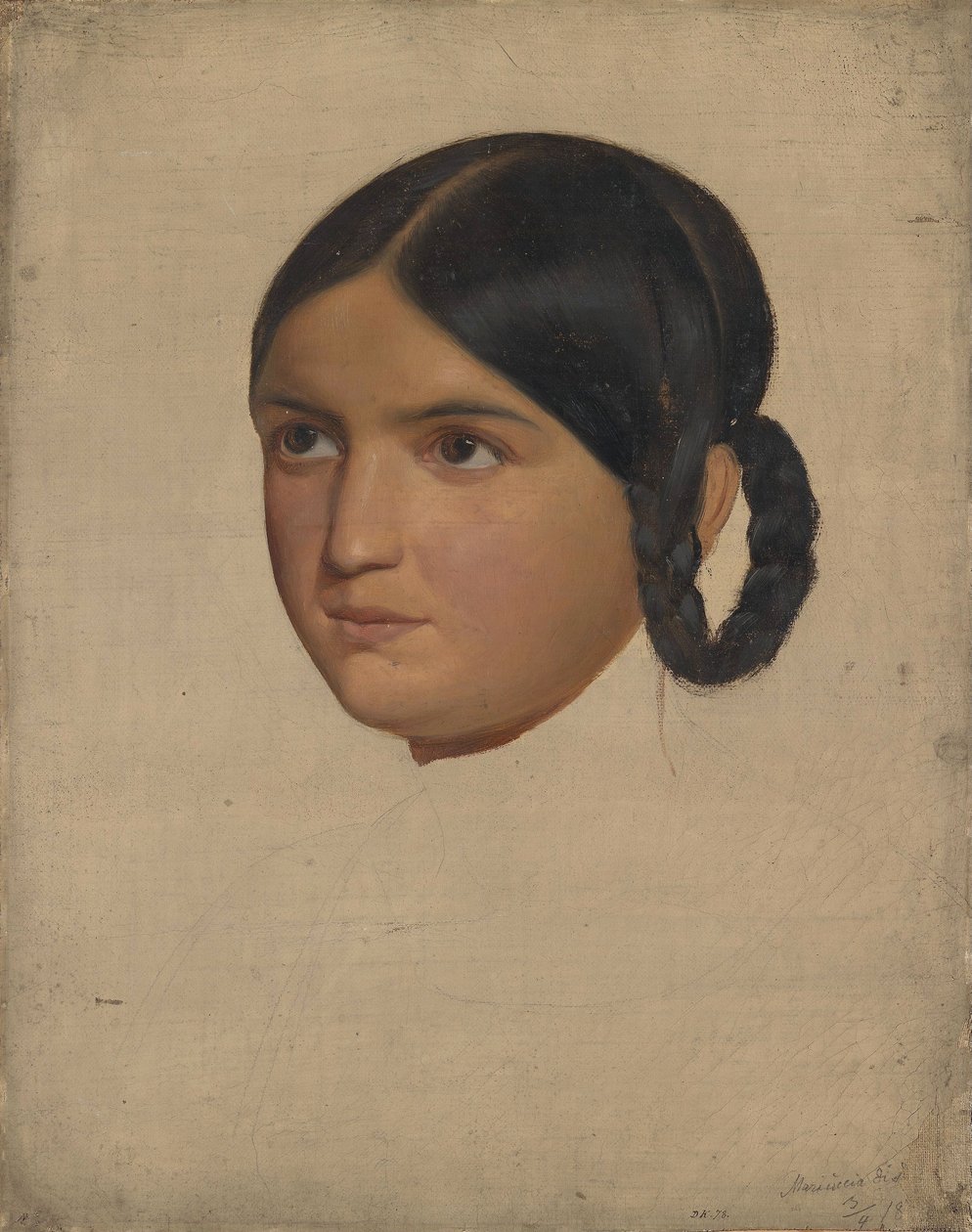 Portrætstudie af Mariuccia af Adolph Tidemand
