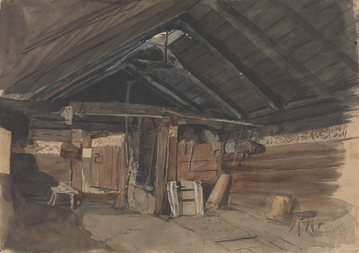 Røgstue, Kvam præstegård, Vikøy af Adolph Tidemand