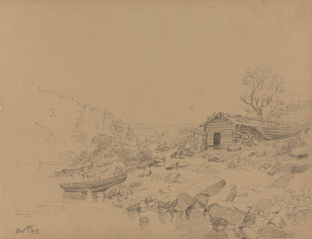 Strandmotiv, Magooset af Adolph Tidemand