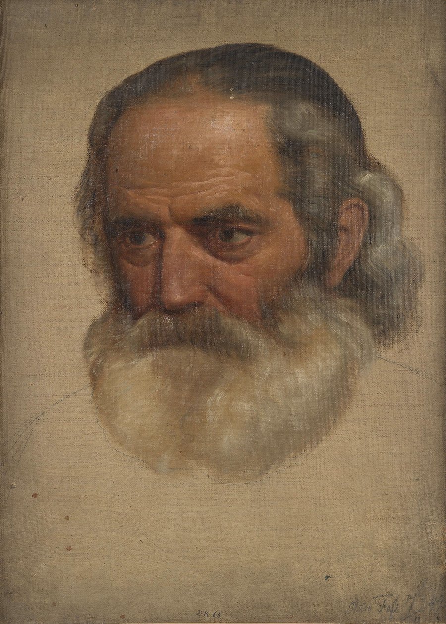 Studiehode, gammel mand af Adolph Tidemand