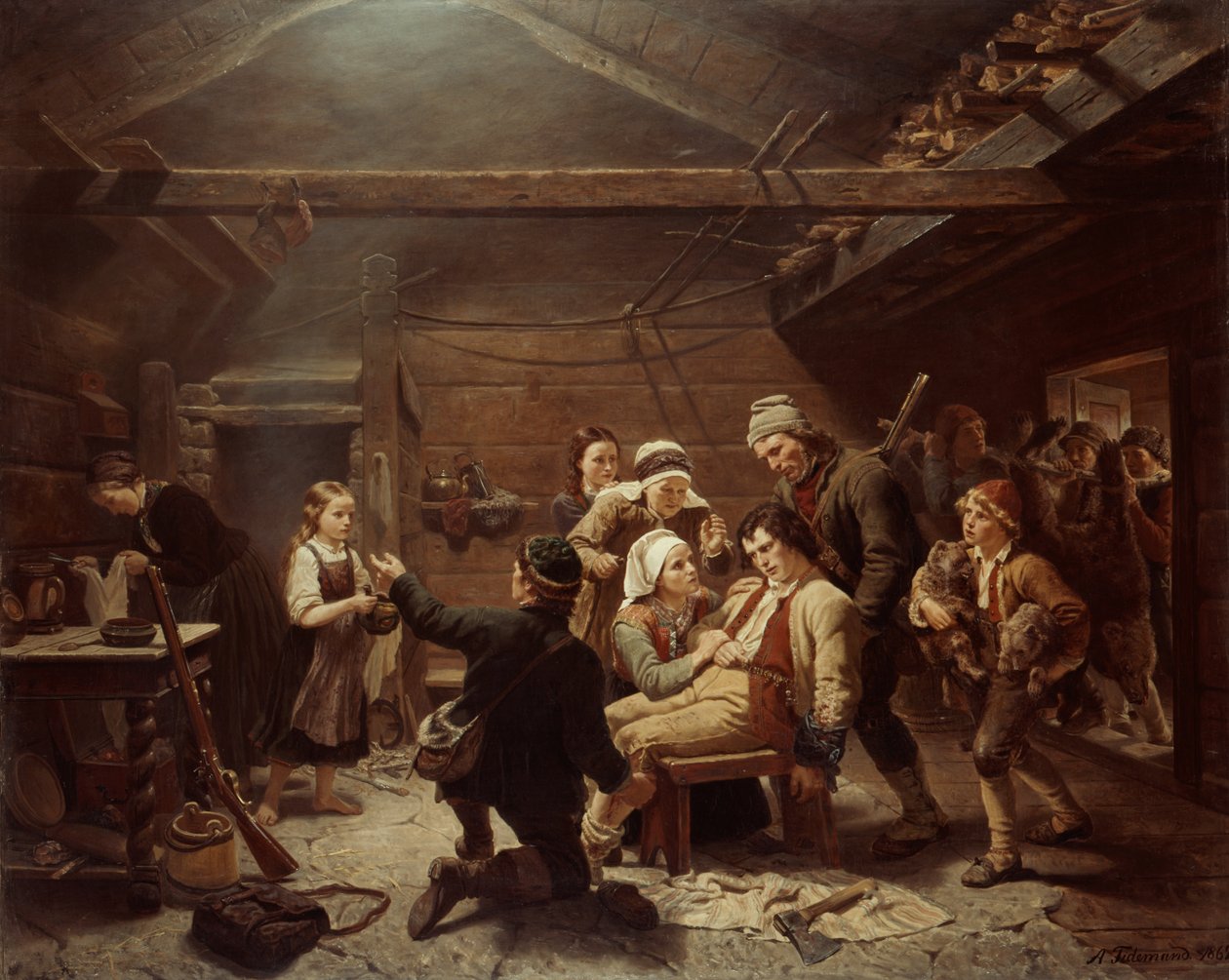 Bjørnejægernes hjemkomst af Adolph Tidemand
