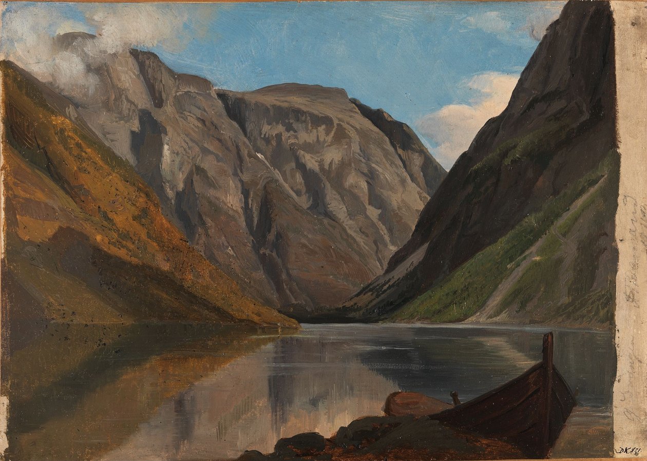 Udsigt over Gudvangen af Adolph Tidemand