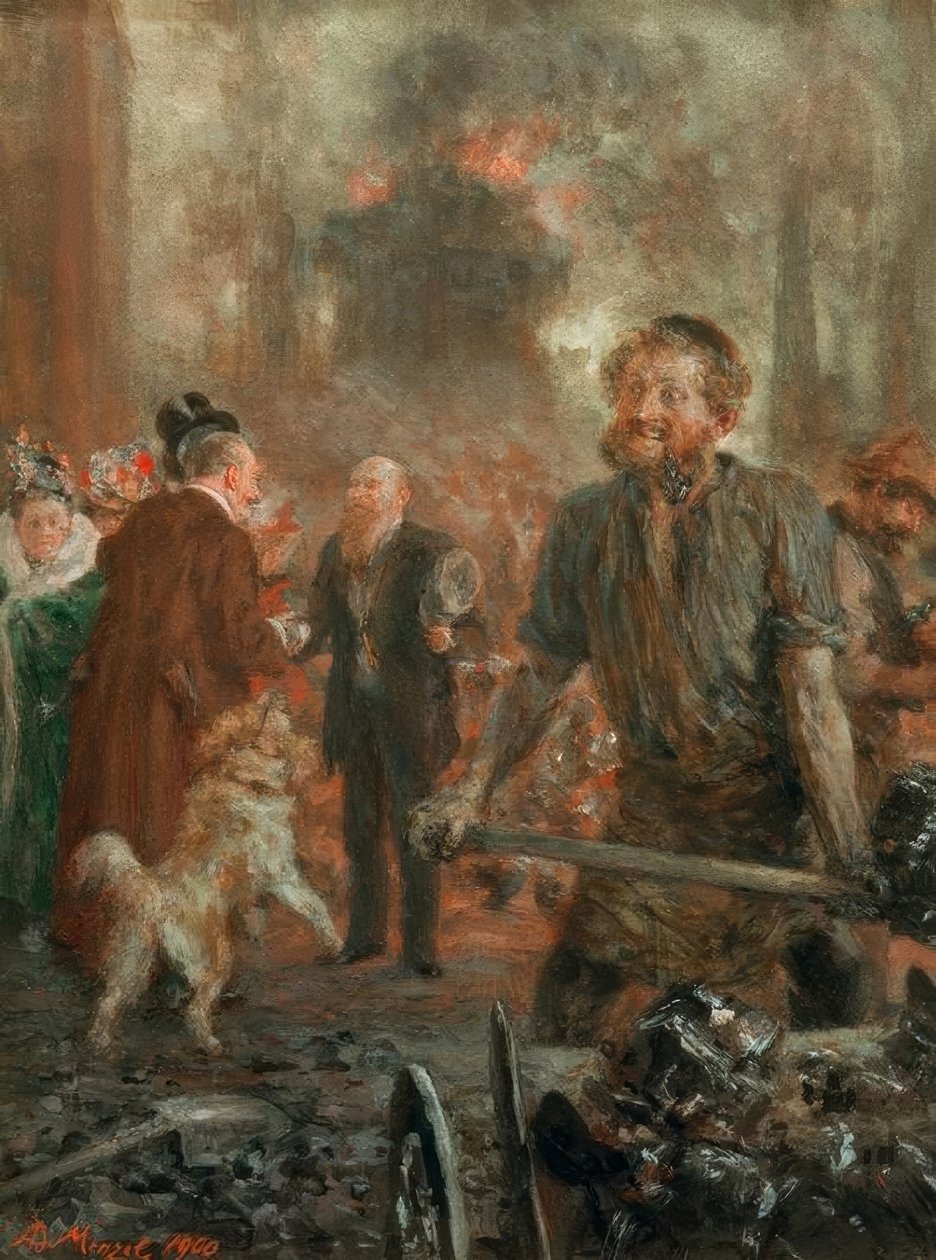 Besøg på jernvalseværket af Adolph Menzel