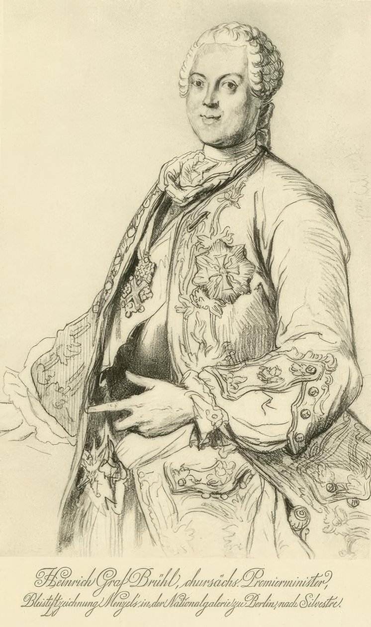 Heinrich von Brühl / Menzel efter Silvestre af Adolph Menzel
