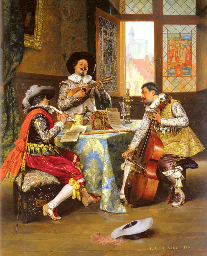 Den musikalske trio af Adolphe Alexandre Lesrel