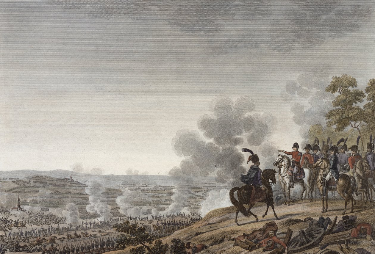 Slaget ved Moskva, 7. september 1812, indgraveret af Jacques Couche (f. 1759) (akvatint) af Adolphe Roehn