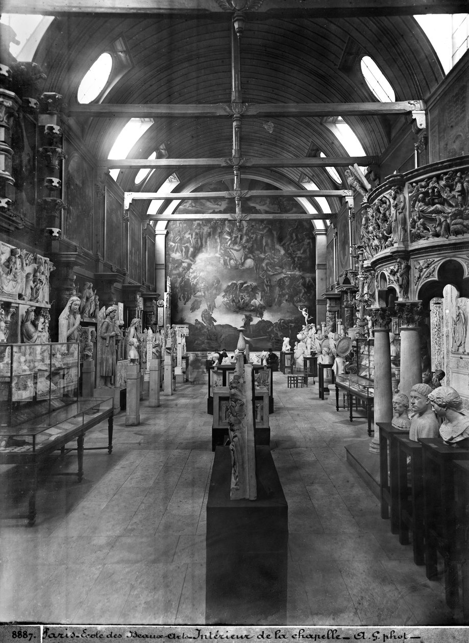 Kapellet i Ecole Nationale Superieure des Beaux-Arts, ca. 1890-99 af Adolphe Giraudon