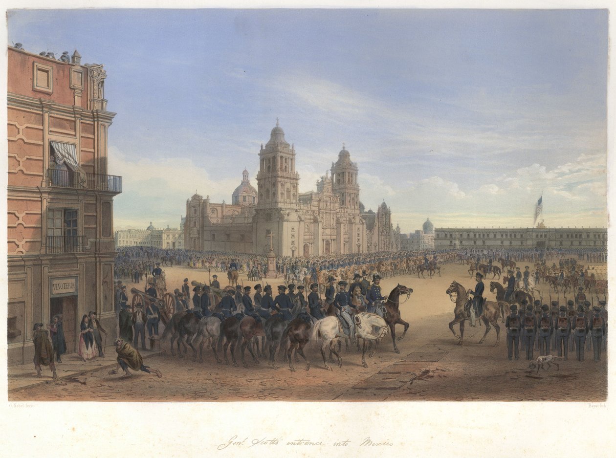 General Scotts indgang til Mexico i den mexicansk-amerikanske krig af Adolphe Jean Baptiste