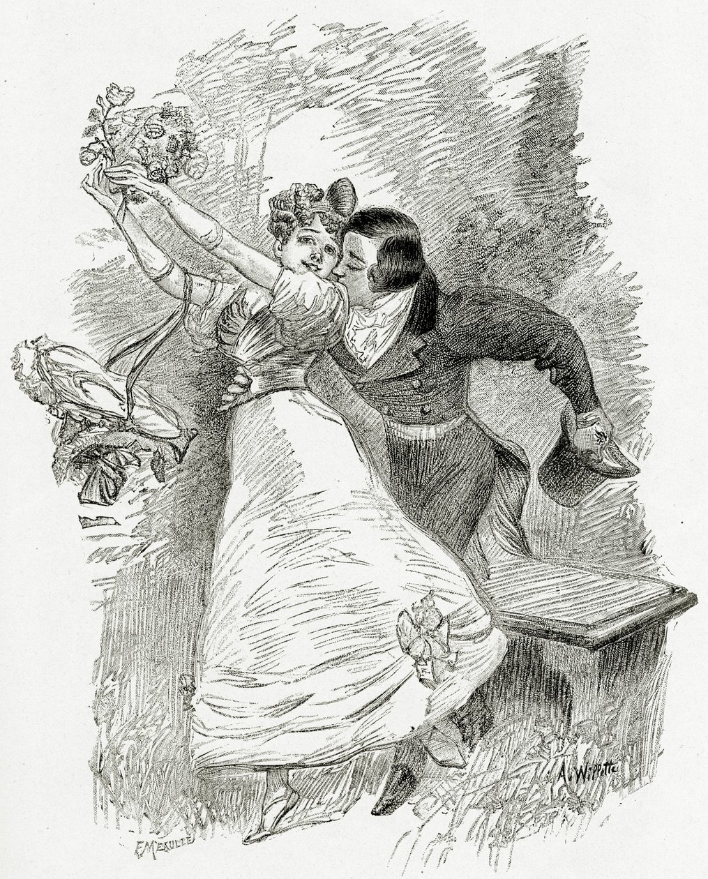 Illustration fra Toute la Lyre, 19. århundrede (sw-stik) af Adolphe Leon Willette