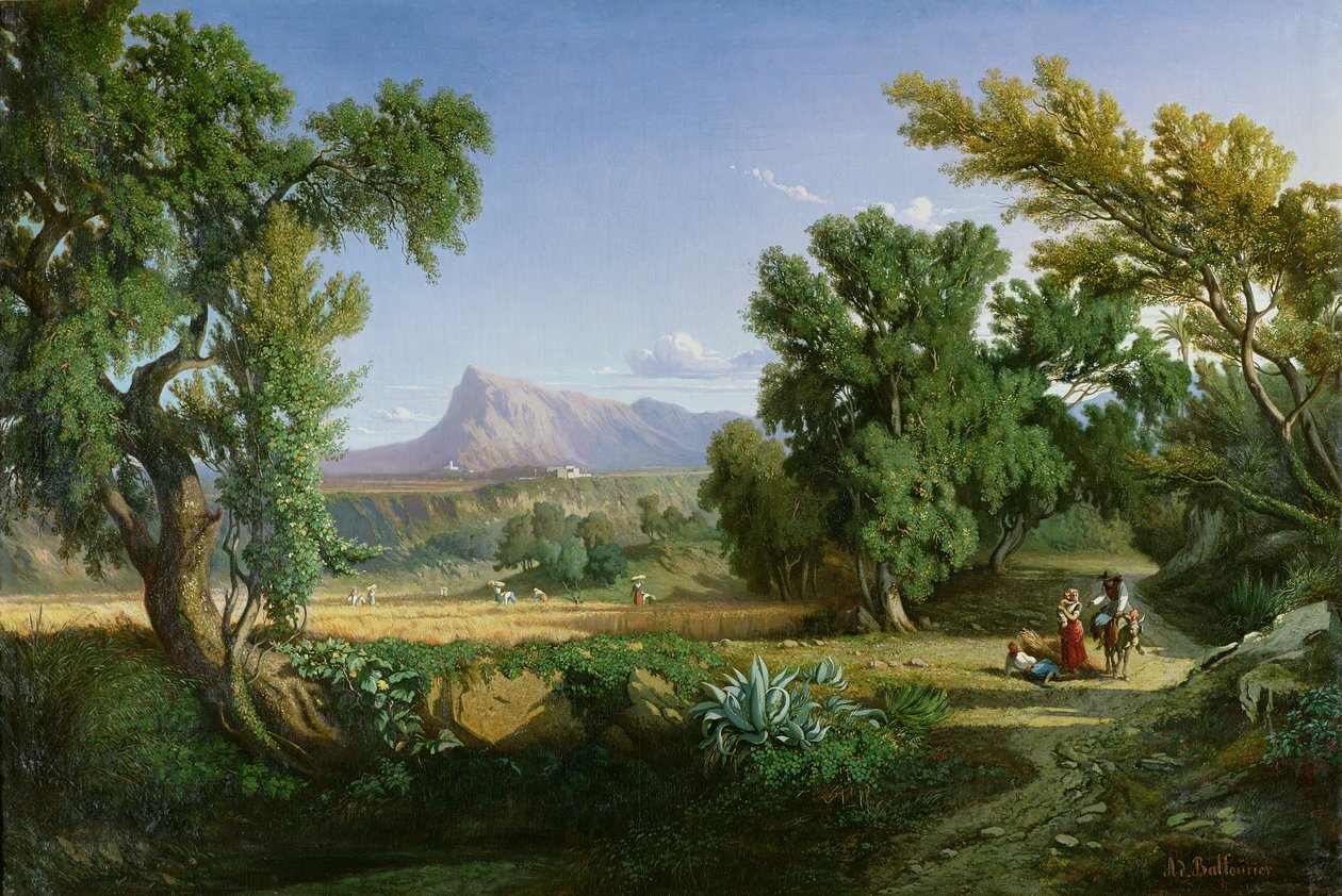 Udkanten af Valdemusa, Mallorca, 1847 af Adolphe Paul Emile Balfourier