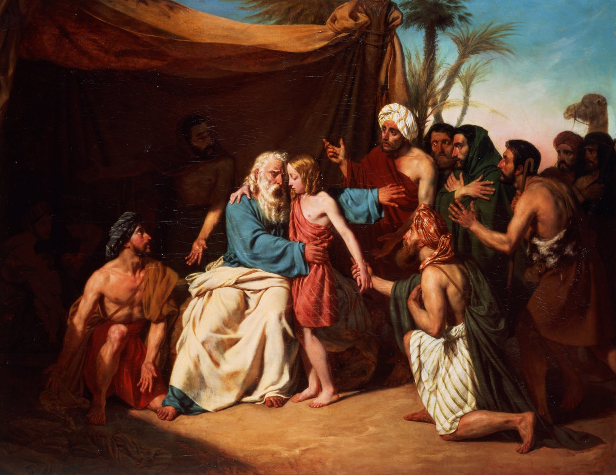 Jacob nægter at løslade Benjamin, 1829 af Adolphe Roger