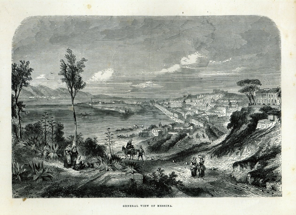 Generel udsigt over Messina af Adolphe Rouergue